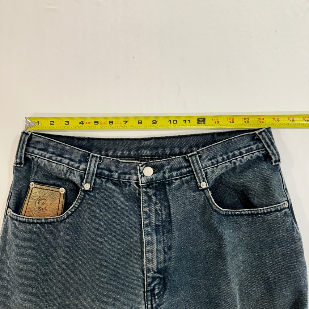 American Blue Vintage Mens Jeans 36 Long Cotton Straight Leg Dark Wash Fade Gray - Picture 6 of 8